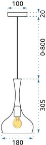 LAMPADA PENSILE RISPECHIATA  DI RASO  APP282-1CP