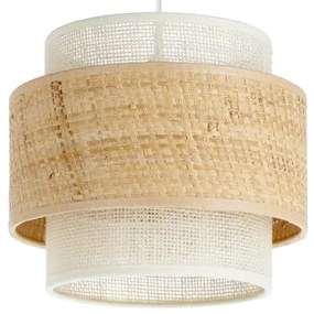 Lampadario su cavo BOHO 1xE27/60W/230V Ø 20 cm iuta/crema