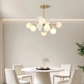 Brilagi - Lampadario a stelo BALMO 8xG9/9W/230V Ø 60 cm oro/bianco
