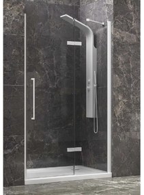Box Porta doccia nicchia battente frameless telaio bianco Cristallo 8mm h 200 100 cm