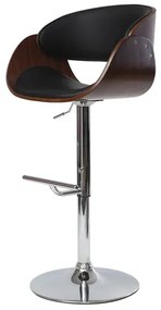 Sgabello da bar design nero e legno BENT