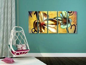 Quadri 5 pezzi – Fiori vintage interessanti
