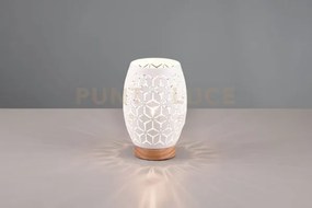 Bidar lampada da tavolo metallo bianco taglio laser con inserto in ...