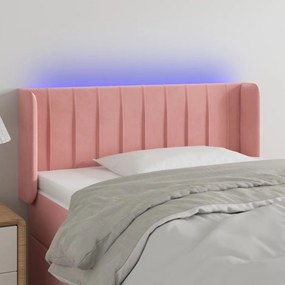 Testiera A Led Rosa 103x16x78/88 Cm İn Velluto /