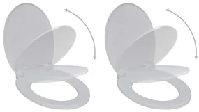 Copriwater A Chiusura Rallentata 2pz Plastica Bianco /