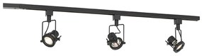 Sistema a binario industriale con 3 faretti monofase nero - Suplux