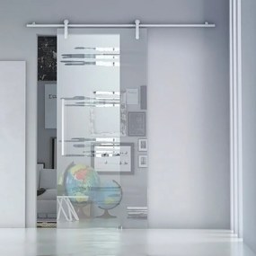Porta scorrevole Gemini in cristallo grigio, L 96 x H 215 cm, con binario Ermes Destra