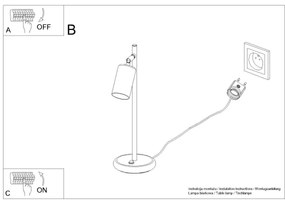 Sollux SL.1389 - Lampada da tavolo WINX 1xGU10/10W/230V nero/oro