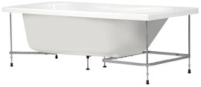 Vasca e telaio Amea 170 x 70 cm bianco, rovere sbiancato, teak