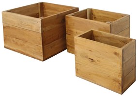 SMITH - set di 3 cassette in legno di mogano
