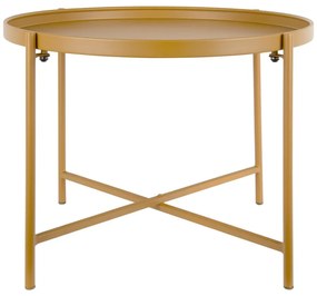 Tavolino da salotto rotondo giallo ocra in metallo ø 50 cm Meseta – Leitmotiv