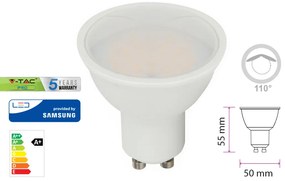 Lampada Led GU10 5W 220V 110 Gradi Bianco Neutro 4000K Diffusore Opale Chip Smd Samsung Garanzia 5 Anni SKU-21202