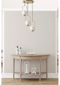 Lampadario bianco/dorato con paralume in vetro ø 30 cm Ahu – Opviq lights