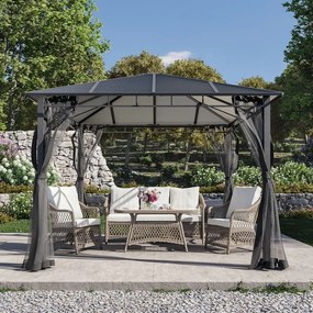 Gazebo Inna in alluminio struttura grigio, copertura grigio L 300 x P 300 x H 264 cm