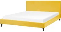 Letto a pannello EU Super King Size 180x200 cm 6ft Yellow Velluto rete a doghe Contemporaneo