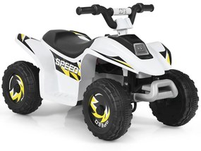 Costway Costway Quad cavalcabile alimentato a batteria 6V con velocità massima 4,6 km/h, Mini quad ATV per bambini Bianco