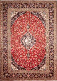 Kashan Tappeto persiano 340x240 Blu (Iran) Annodato A Mano