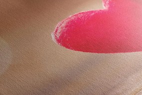 Stampa su tela – Cuoricini rossi su texture di legno