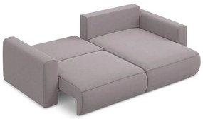 Divano angolare lavanda allungabile/con contenitore (con penisola a destra/con chaise lounge) con rivestimento in velluto Kapua – Makamii