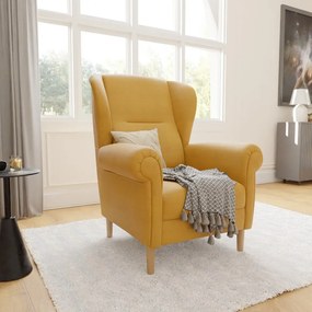 Poltrona con braccioli gialla Swan – Ropez