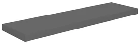 Scaffali a parete 2 pz grigio lucido 90x23,5x3,8 cm in mdf