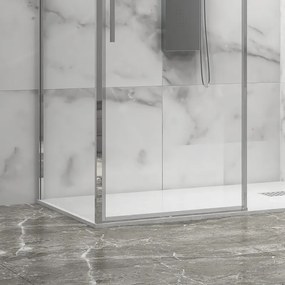 Box doccia 80x120 scorrevole e fisso vetro 6mm altezza 200h | KLA-4000C - KAMALU