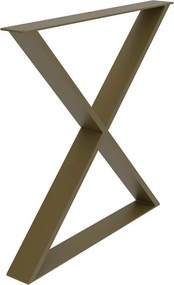 Gamba per mobili a X STEELMI Cross in acciaio dorato opaco L 78 x P 8 x H 8 cm