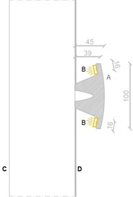 Cornice Pitturabile Bidirezionale Stondata da 2 metri per Strisce LED a parete Variante Lunghezza 2 Metri
