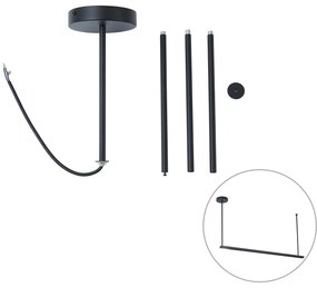 Set di sospensione da 2 con alimentatore per binario monofase nero - Iconic