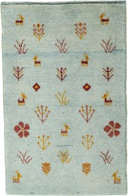 Gabbeh Tappeto 60 x 90 Blu (Iran) Annodato A Mano