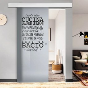 Porta scorrevole Regole Tel. in alluminio multicolore, L 88 x H 215 cm, con binario Atelier bianco Sinistra