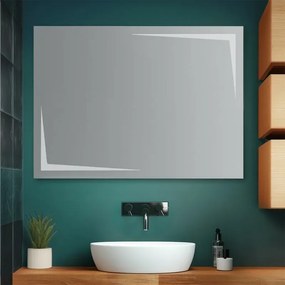 Specchio bagno 105x70 cm reversibile con LED naturale agli angoli