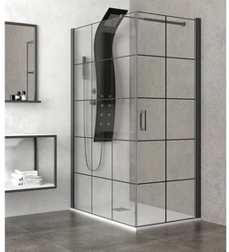 Kamalu - Box doccia angolo 80x80 nero opaco NICO-3500