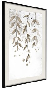 Poster  Curtain of Leaves  Cornice Quadri Cornice nera con pass-partout, Larghezza x Altezza Home decor 20x30