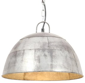 Lampada A Sospensione Vintage 25 W Argento Rotonda 41 Cm E27 /