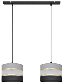Lampadario a sospensione con filo HELEN 2xE27/15W/230V nero/grigio/oro