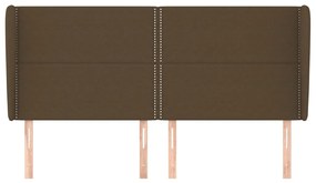 Testiera ad orecchio marrone scuro 183x23x118/128 cm in tessuto