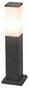 Lampada da palo moderna per esterni Grigio scuro con diffusore opale 45 cm IP44 - Malios