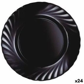 Piatto da pranzo Luminarc Trianon Black Nero Vetro Ø 24,5 cm (24 Unità)