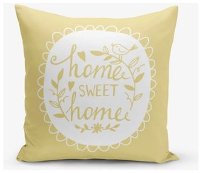 Federa gialla Home Sweet Home, 45 x 45 cm - Minimalist Cushion Covers