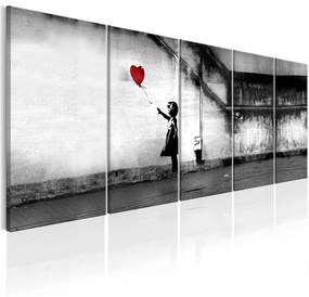 Quadro Banksy  Runaway Balloon  Colore bianco e nero, Dimensioni e Misure 200x80