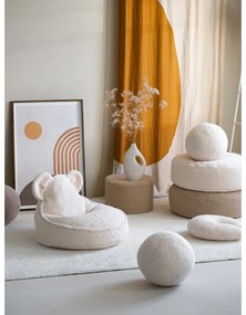 Pouf a sacco per bambini color crema con rivestimento in bouclé Bear – Wigiwama