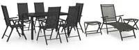 Set da Pranzo da Giardino 10 pz Nero e Antracite cod mxl 43878