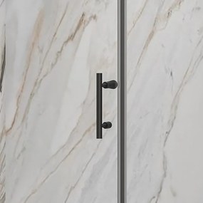 Kamalu - Porta doccia nera opaca 170 cm battente e anta fissa | KS5000N