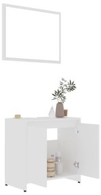 Set mobili da bagno bianco in legno multistrato