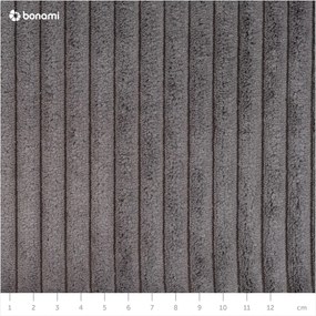 Divano letto angolare in velluto a coste grigio scuro (penisola variabile) Sara - Ropez