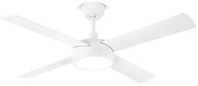 Ventilatore Metallo Bianco Opaco Led 22W 4 Pale Legno Bianco Noce Chiaro Orione