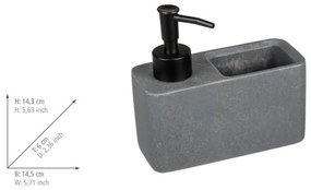 WENKO 54669100 - Dispenser di sapone RESA 14,5x14,3 cm grigio/nero