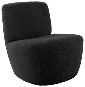 Poltrona nera in tessuto bouclé Ada - Leitmotiv
