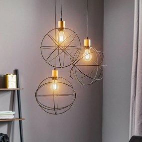 Lampada a sospensione Gerid Luminex, dimmerabile, Nero, Soggiorno / Sala da pranzo, Metallo, Moderno, Lampada a sospensione